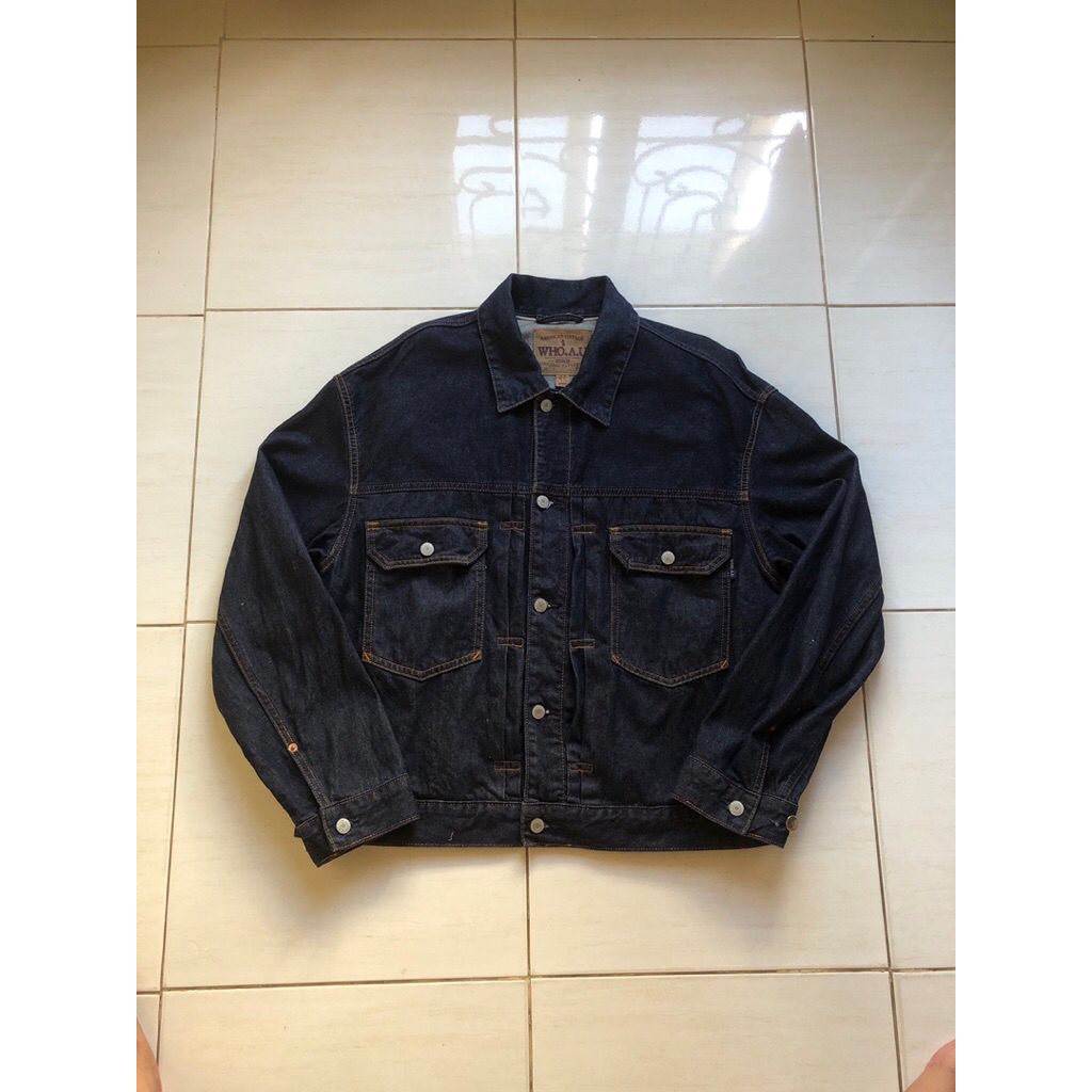 WHO AU Type 2 Selvedge Denim Trucker Jacket Boxy Fit