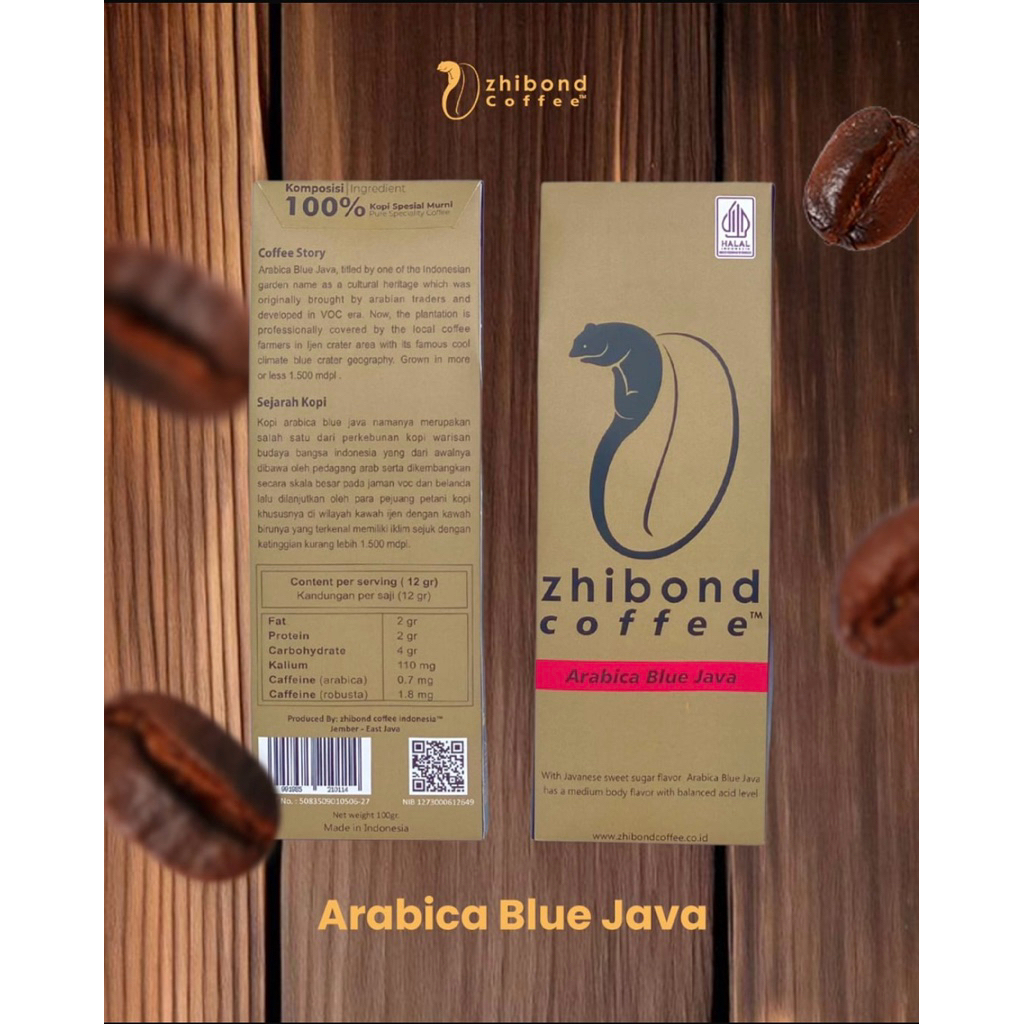 

Kopi Arabica Blue Java Premium Bubuk – Zhibond Coffee 100gr (Asli Jember, Halal, Specialty Coffee)