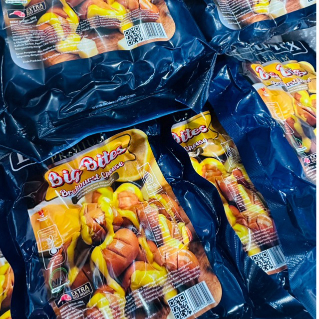 

Delimax Big Bites Bratwurst Cheese 300gr