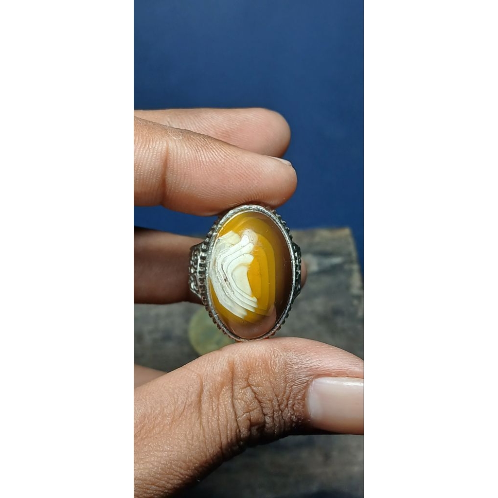 Batu akik sulaiman motif kantong semar