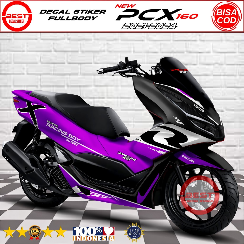 Decal Fullbody PCX 160 2021-2024 Desain RCB Racing SKU0240 - Variasi Stiker Motor PCX 160 2021-2024