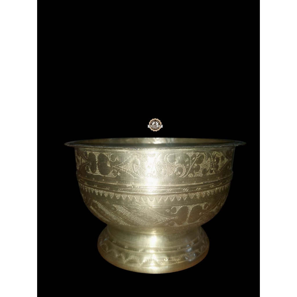 Bokor kuningan ukir lawas TEBAL ( B960 )