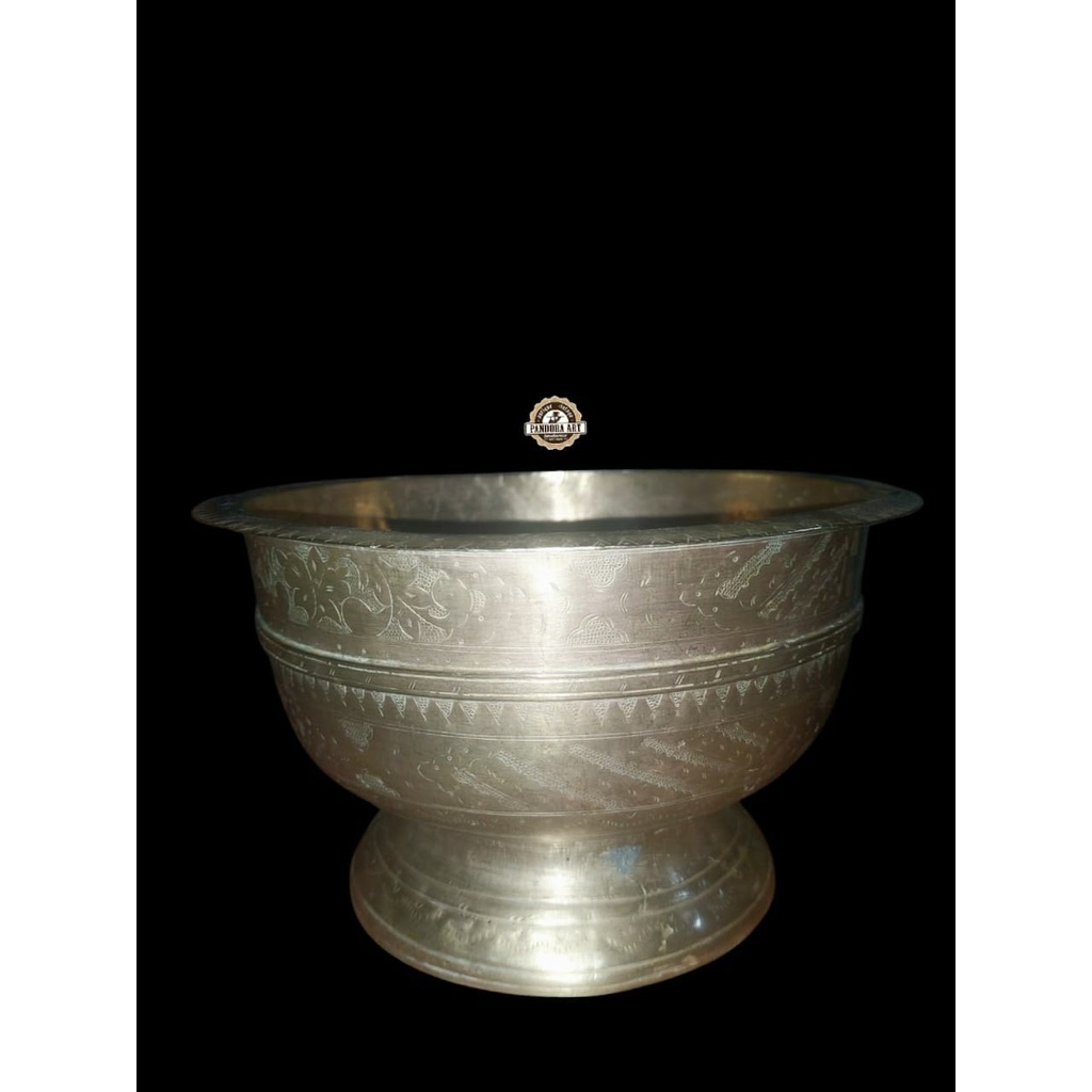 Bokor kuningan ukir lawas TEBAL ( B961 )