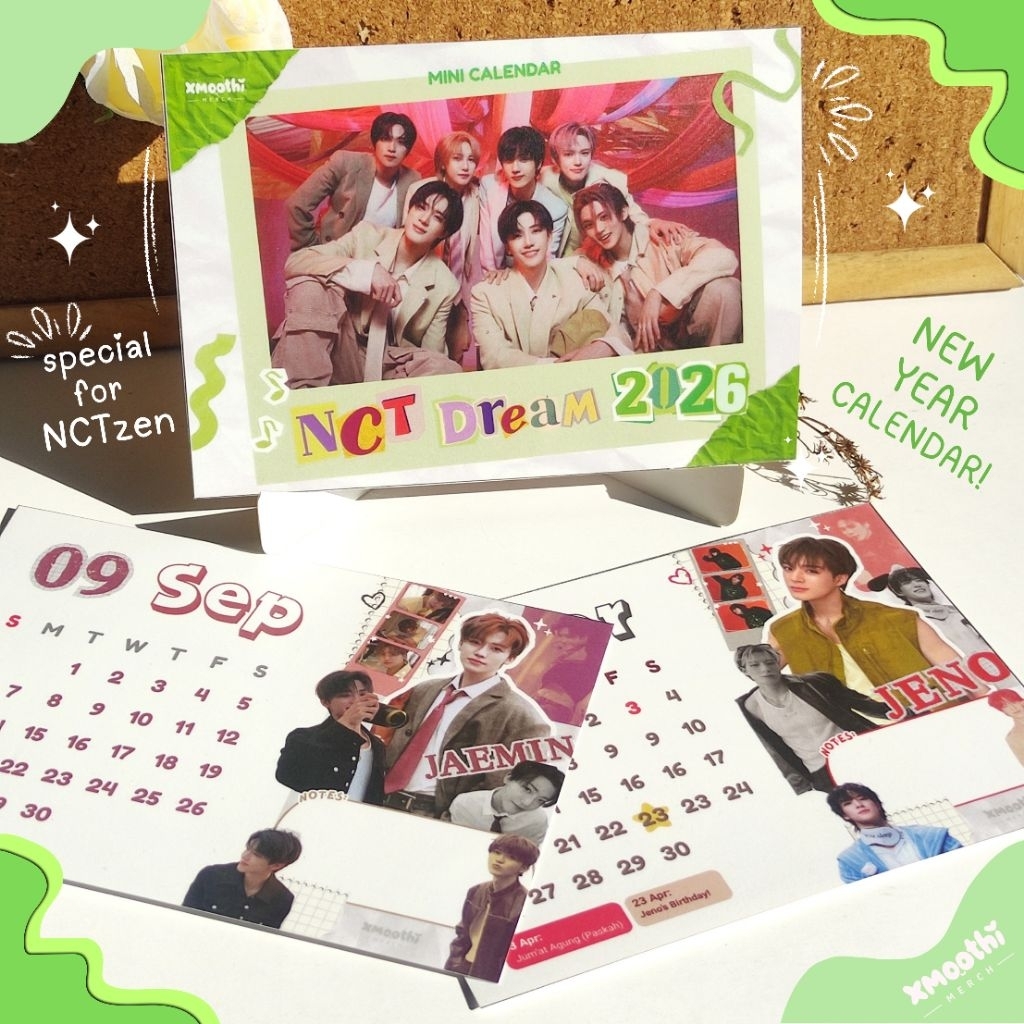 

KALENDER NCT DREAM 2026 - KALENDER KPOP - NCT DREAM 2026 CALENDAR - Kalender Meja Aesthetic - Kalender Duduk - MARK JAEMIN JENO HAECHAN RENJUN JISUNG CHENLE - Merchandise Kpop - NCTzen