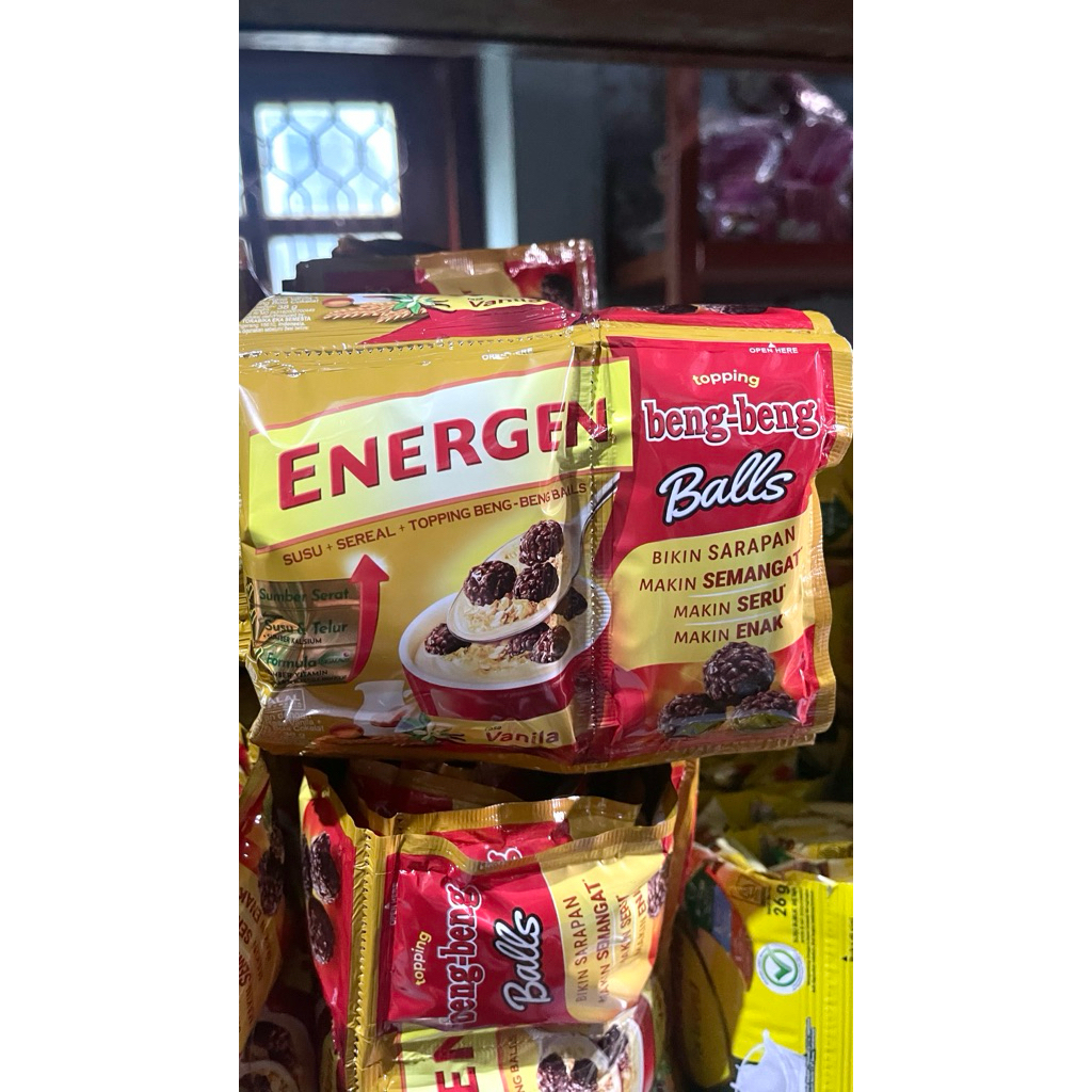 

Energen topping Beng Beng Balls 1 renteng isi 10pcs / Energen topping Beng beng dan malkist