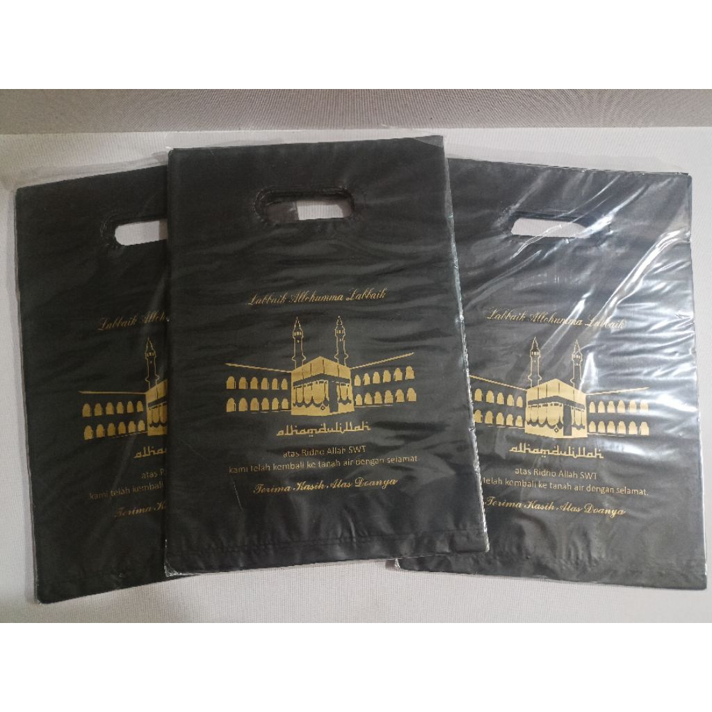

plastik hd plong hitam oleh oleh haji dan umroh 15x22 isi 25pcs