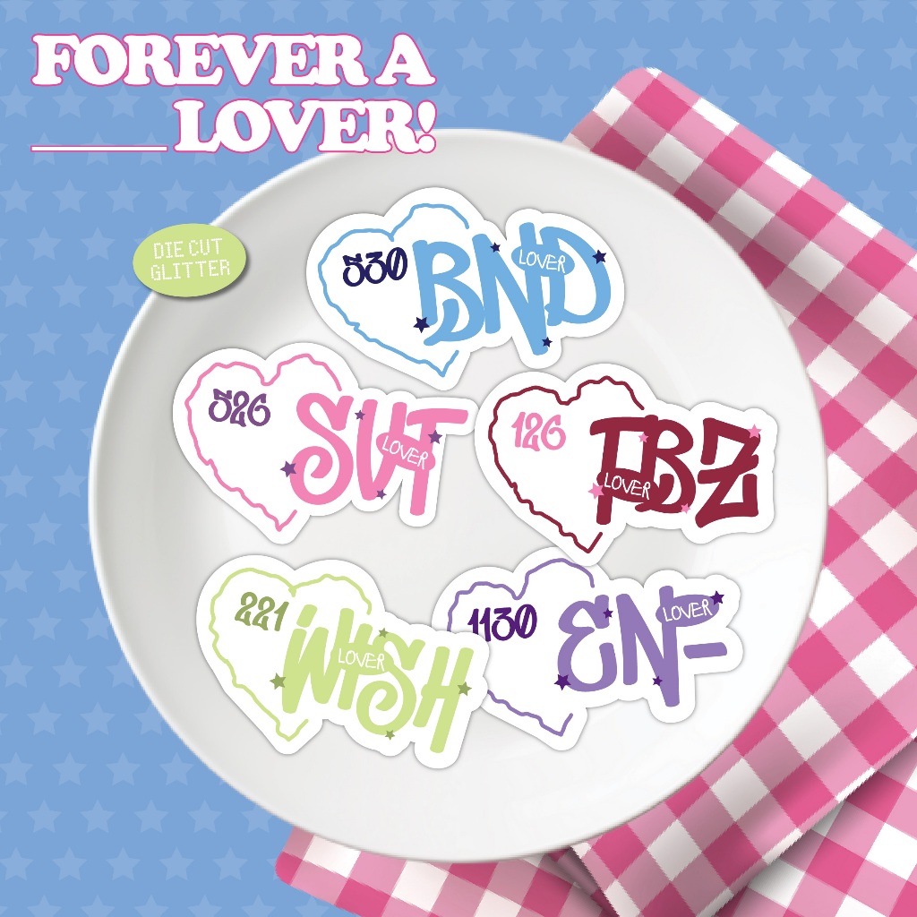 

[min.order 2 pcs] Forever a ____ Lover! — Die Cut Glitter Sticker by Toomorroow