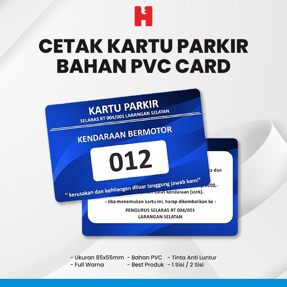 

Cetak Kartu Parkir Custom Bahan PVC Card