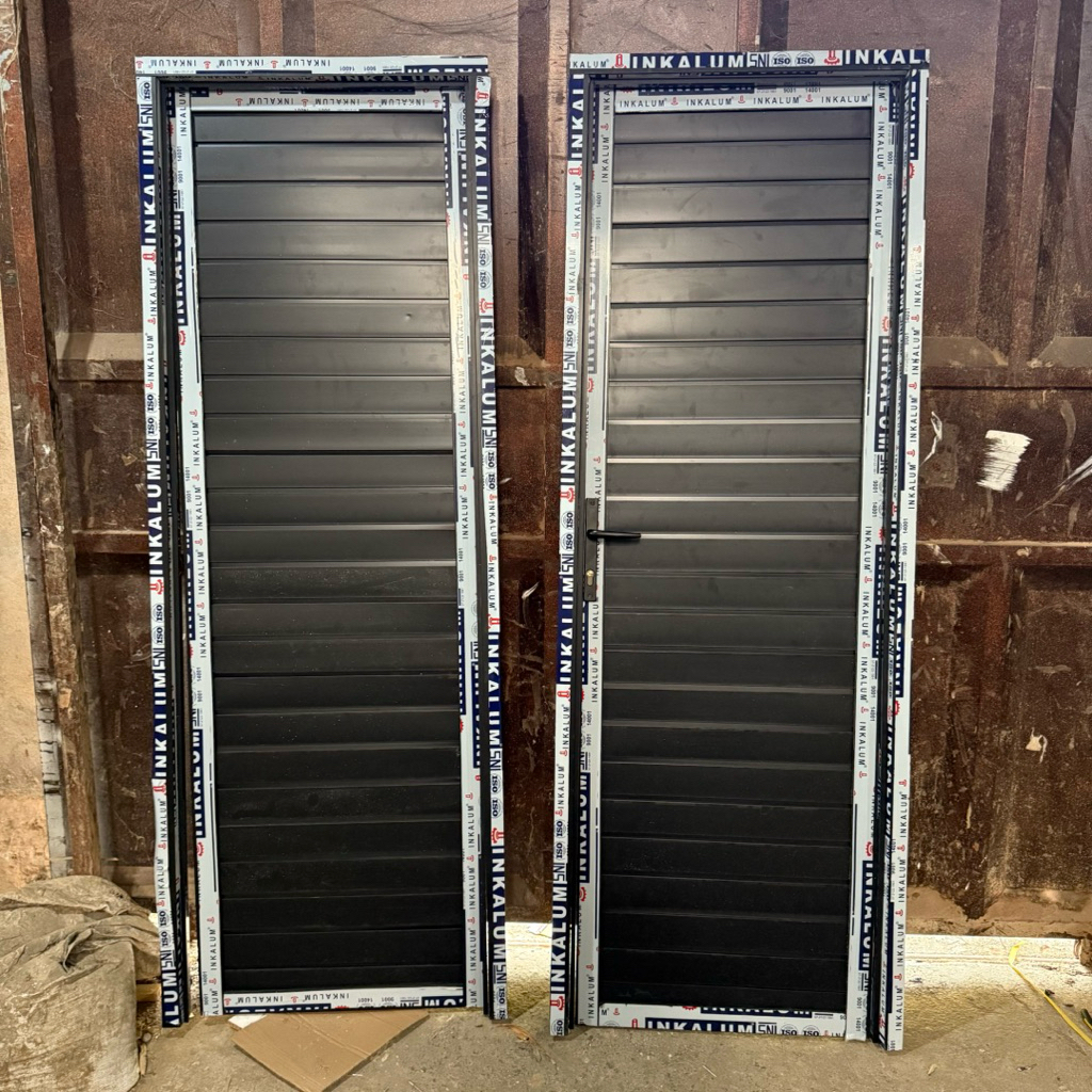 Pintu Kamar Mandi Alumunium Swing Polos Lengkap Plus Kusen Hendle Kunci Dan Engsel Free Peacking Kay