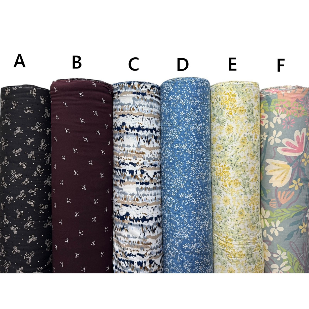 Bahan kain katun rayon viscose premium motif pita motif abstrak motif bunga denim kecil motif bunga 