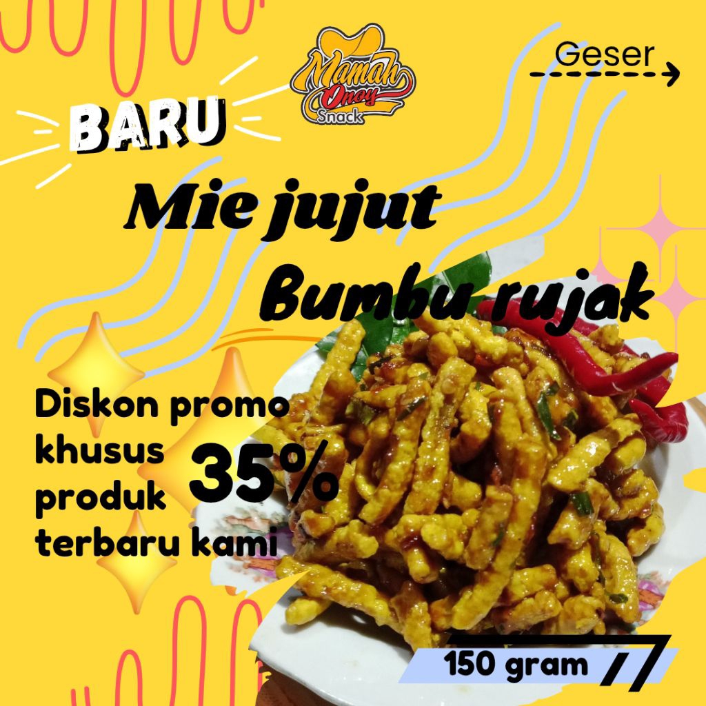 

Baru Mie Jujut Bumbu Rujak Mamah Onoy Snack Dengan Bumbu Rempah Rempah