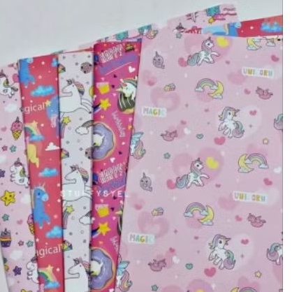 

kertas kado doff uk 50 c63 cm gambar unicorn tanduk