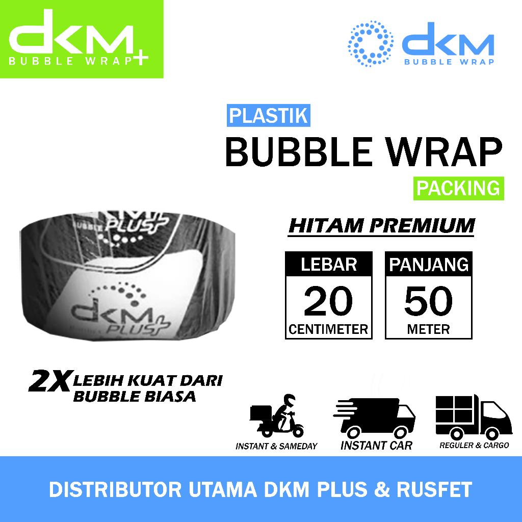 

Plastik Bubble Wrap DKM Potongan 20cm 30cm x 50m Bubblewrap Hitam Premium