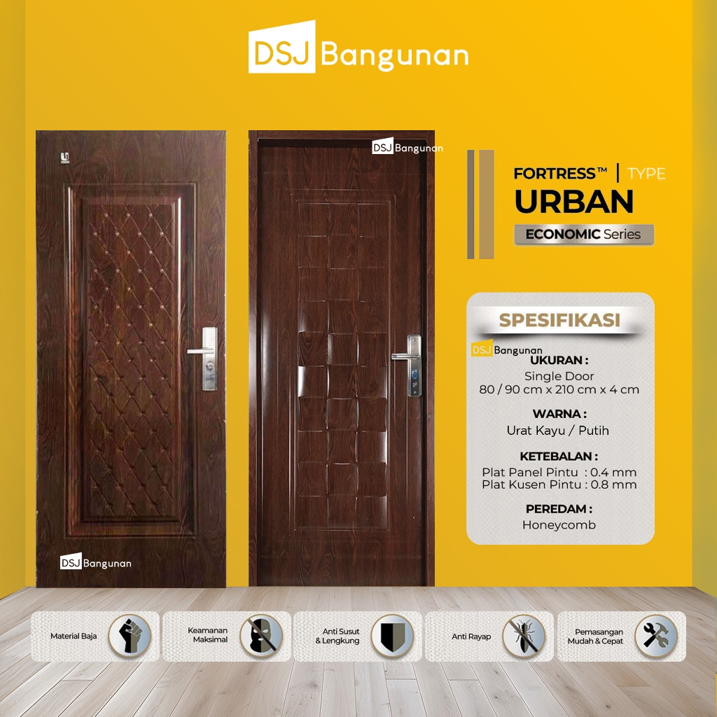 Fortress Pintu Baja Urban Wood Series