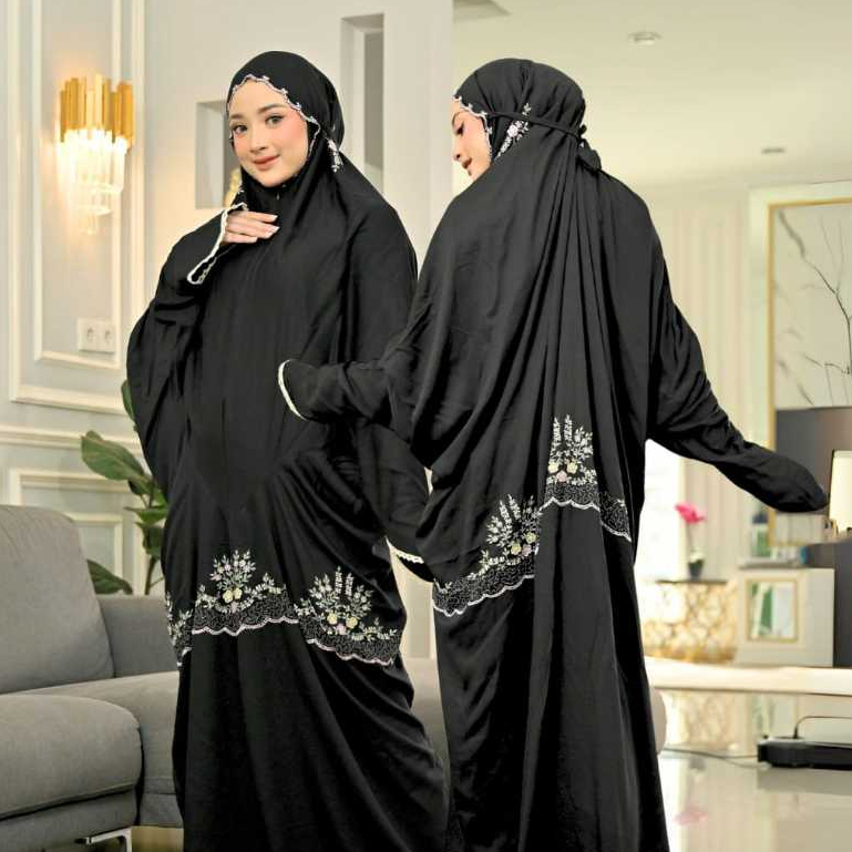 MAHEERA Mukena Terusan Bordir Terbaru Quail Premium Rayon Twill