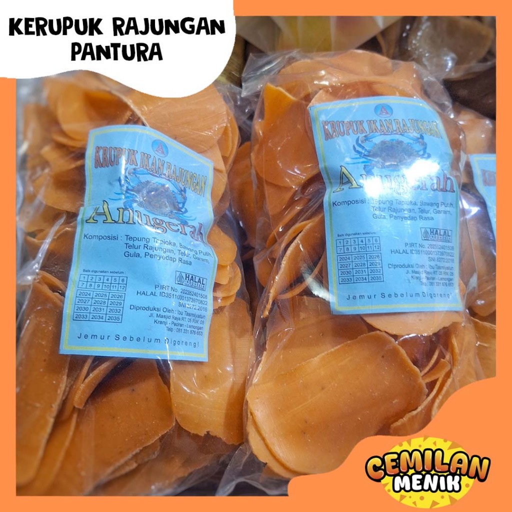 

Kerupuk Ikan Rajungan/Cumi-cumi/Ikan Pantura Lamongan 250 gram Mentah