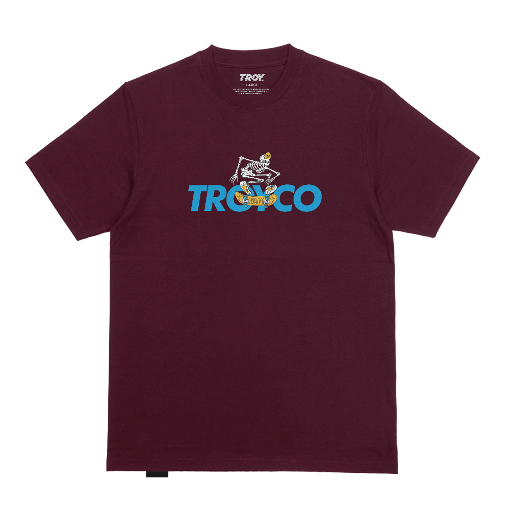 Troy Company Tshirt Maroon Deathflip - Kaos Lengan Pendek Kaos Merah Maroon MTD 2814