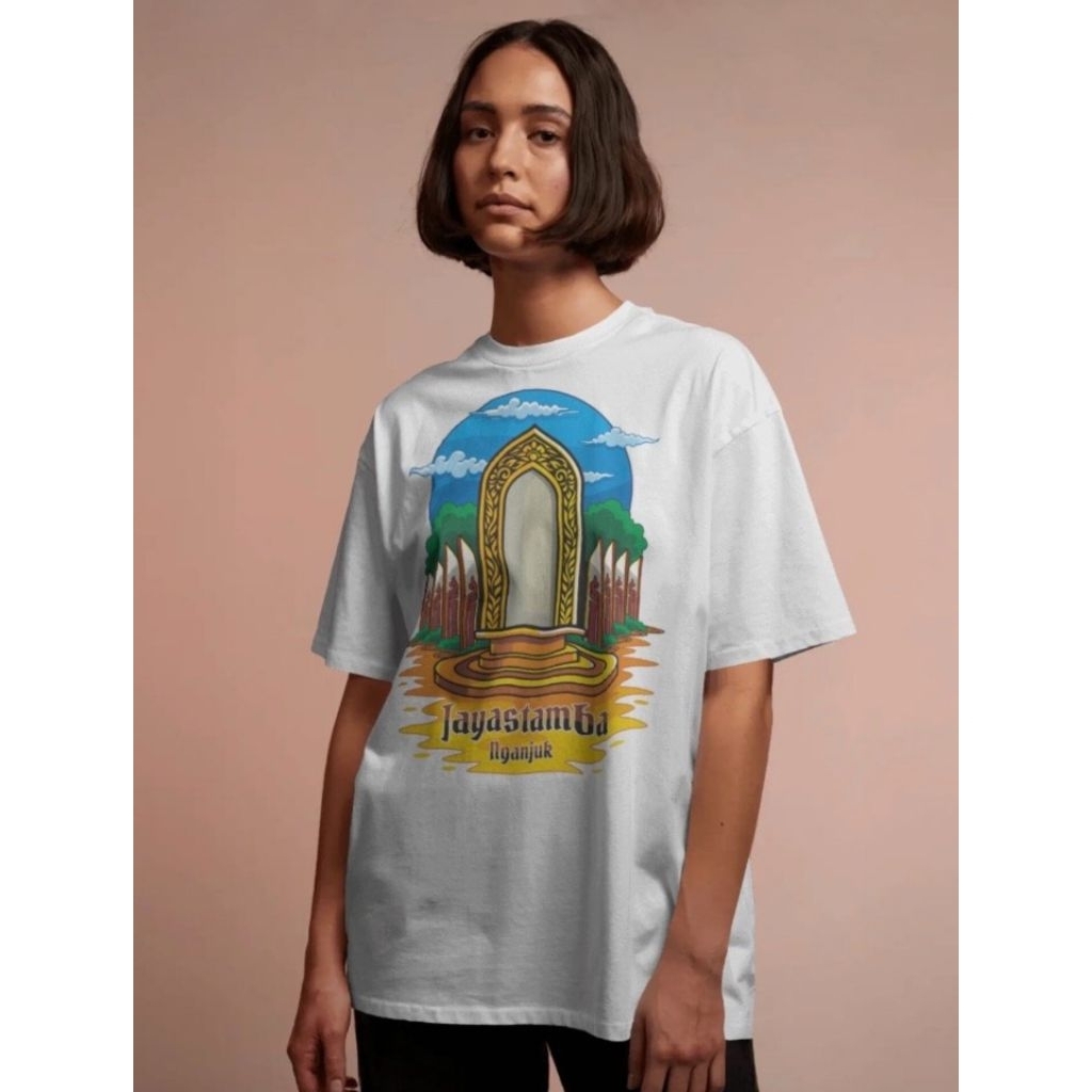 NGANJUK MERCHANDISE - KAOS NGANJUK PUTIH JAYA STAMBA