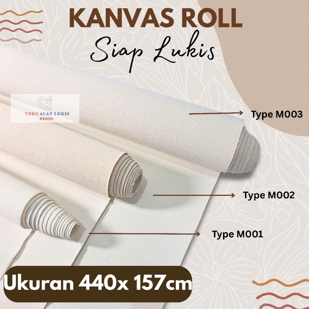 

***HARAP PILIH EKSPEDISI J&T CARGO*** Kanvas Roll 440x157cm Siap Pakai - CASART&KREATIF