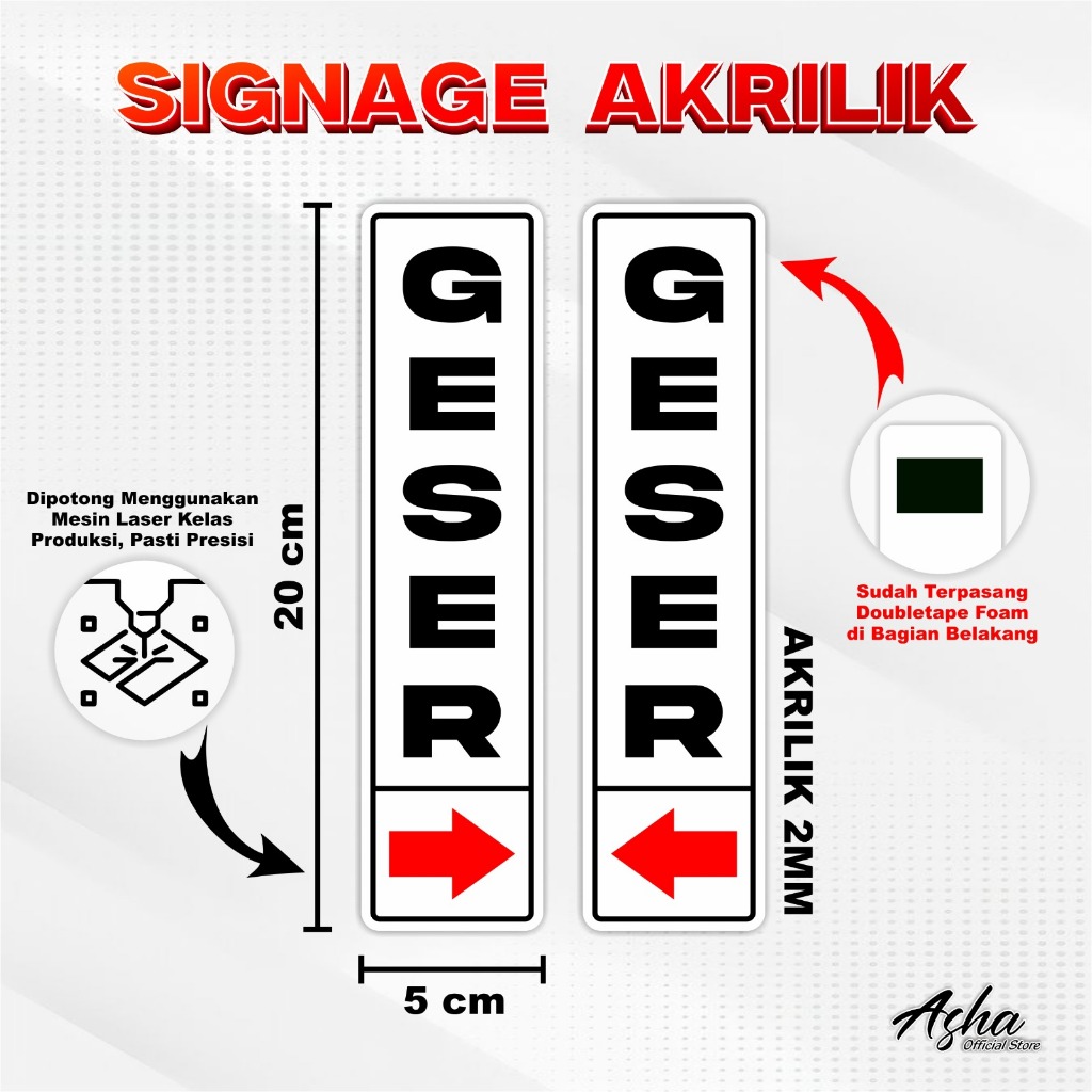 

SIGNAGE AKRILIK PREMIUM - PENUNJUK ARAH AKRILIK GESER / CCTV VARIASI KANAN KIRI READY STOCK