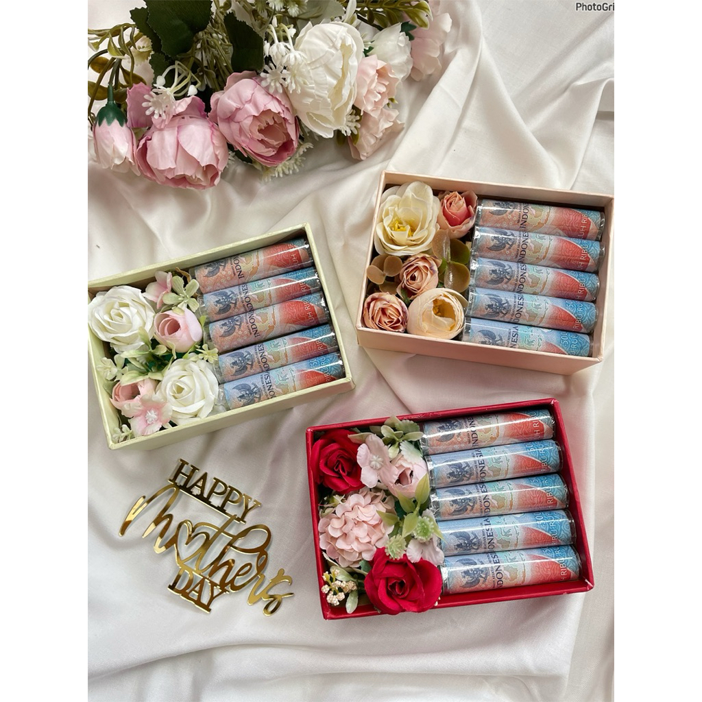 FLOWER BOX GIFT - amplop kondangan, hadiah wedding, money box