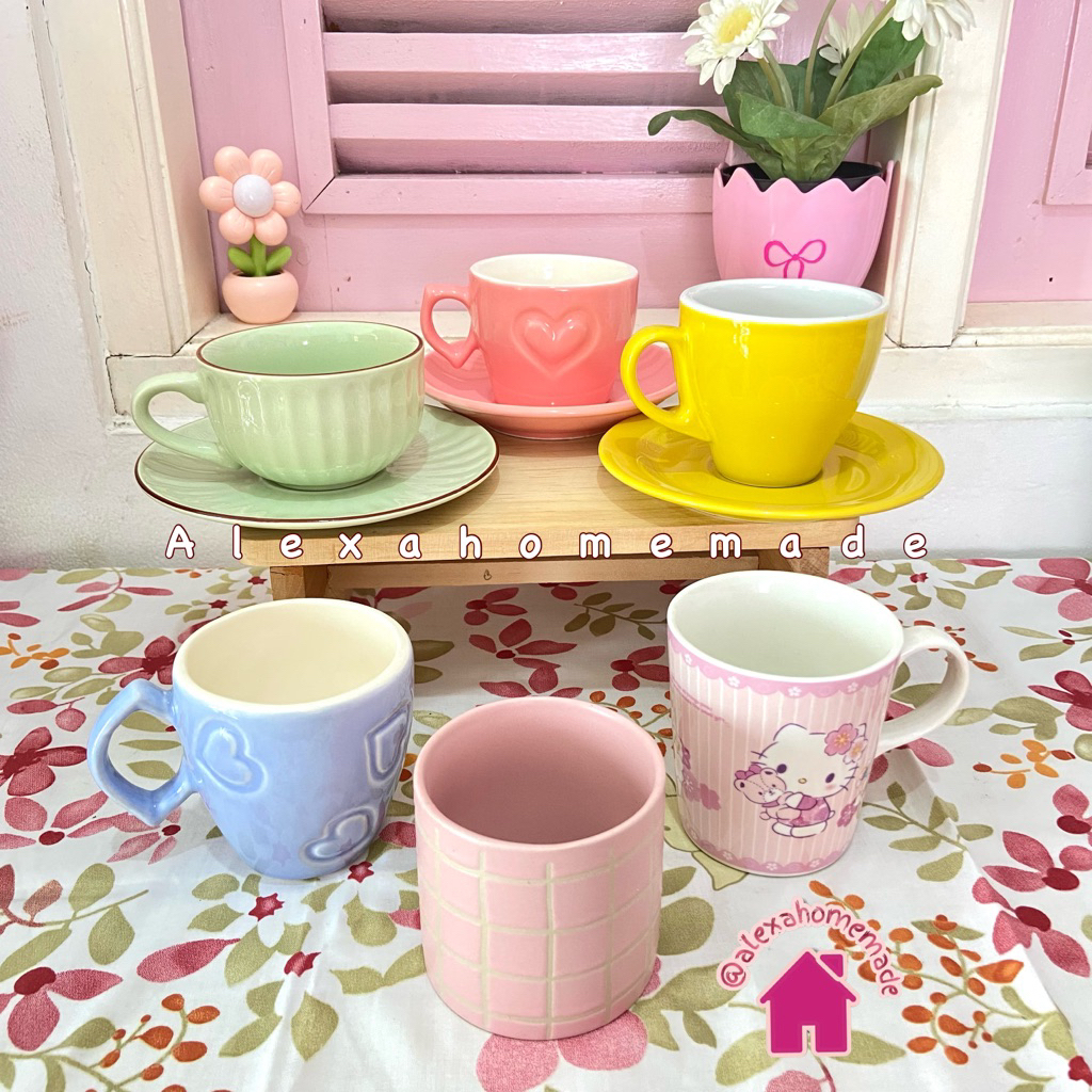 SET CANGKIR KERAMIK ( per pcs) - cangkir teh/cangkir kopi/cangkir cantik