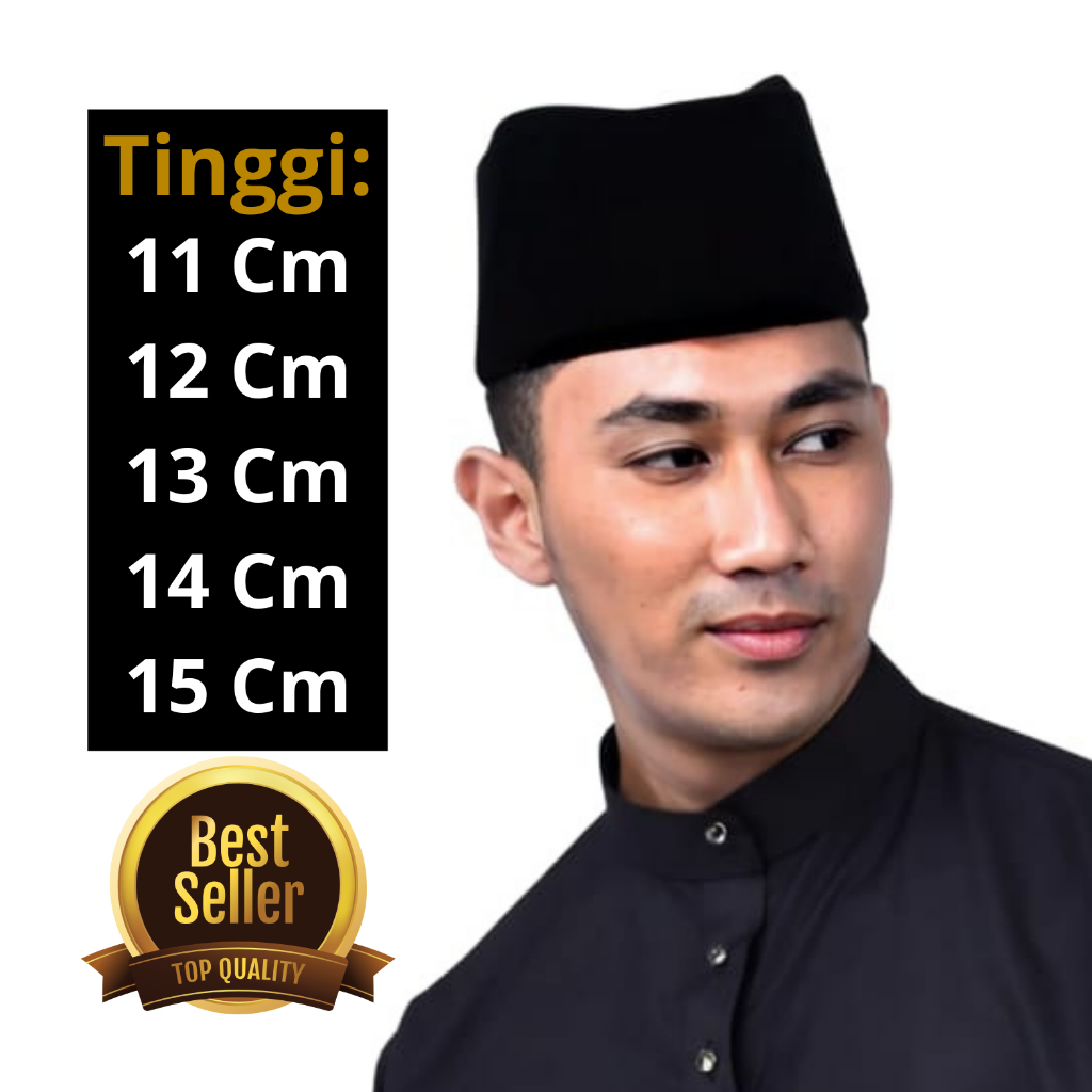 Peci Susun kopeah susun Hitam kopiah susun Tinggi 11 Cm, 12 Cm, 13 Cm, 14 Cm, 15 Cm