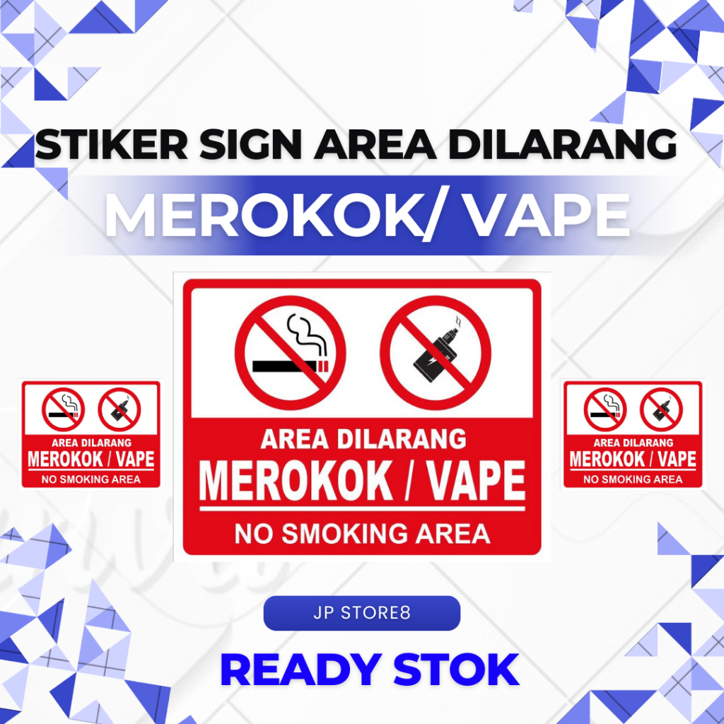 

STIKER VINYL DILARANG MEROKOK DAN VAPE NO SMOKING AREA -SIAP KIRIM