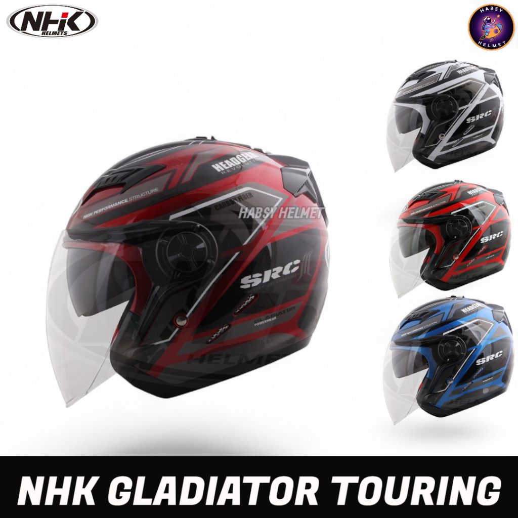 HELM NHK GLADIATOR TOURING DOUBLE VISOR|HALF FACE