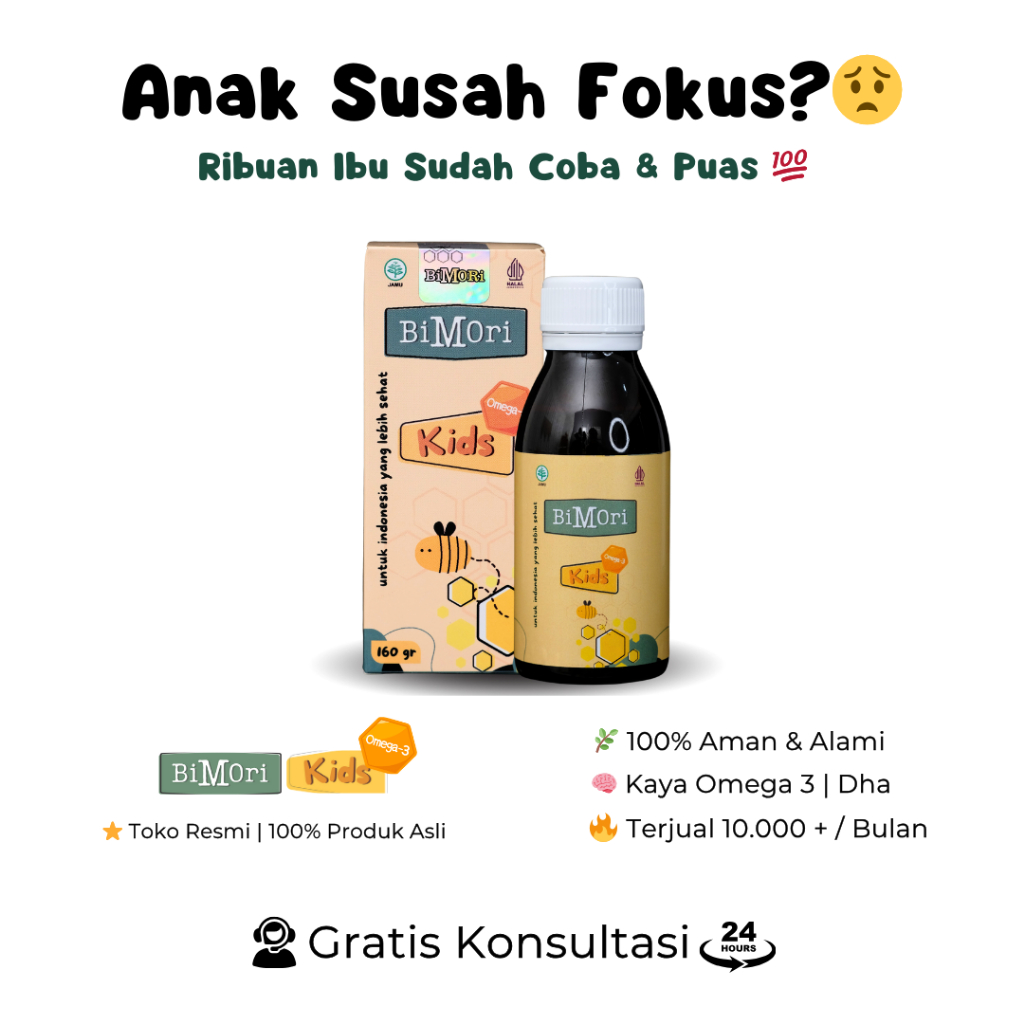 ORIGINAL Bimori Kids Obat Anak Hiperaktif vitamin otak anak cerdas Speech Delay Autisme