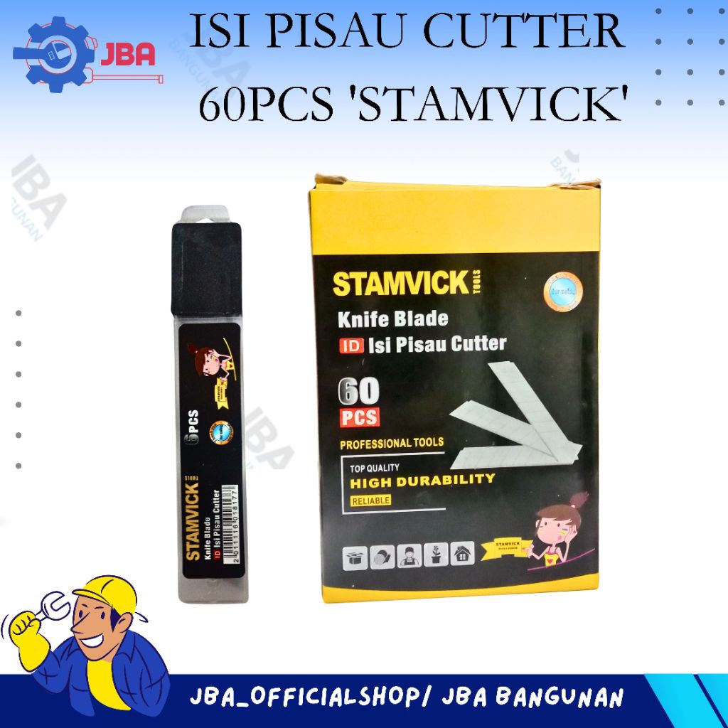 

isi cutter Stamvick 18mm 10 kotak 60pcs / isi Pisau Cutter/ refil Blade knife / isi Kater / Refil pisau cutter/ isi cutter murah 60pcs / isi cutter tahan lama /isi cutter anti karat