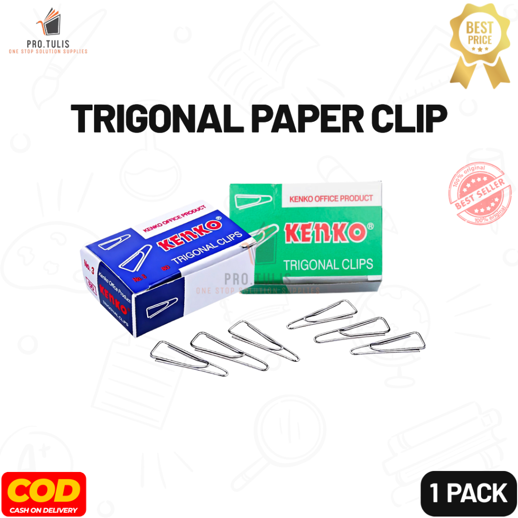 

(1Pack) KENKO Trigonal Paper Clip - Klip Penjepit Kertas Trigonal lengkap ProTulis