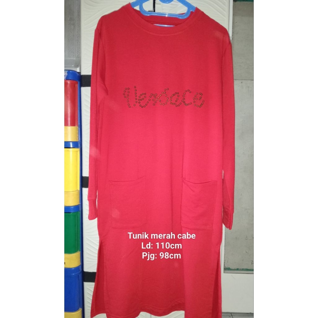 Tunik merah cabe (preloved)