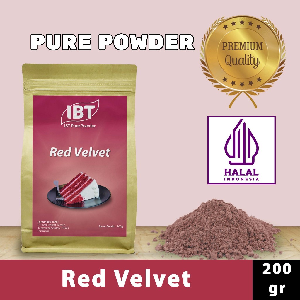 

Pure Red Velvet Powder Essence Murni Bubuk Import Makanan Kue 200 gr