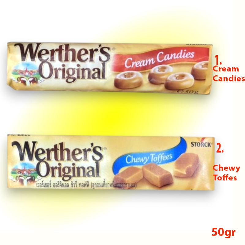 

Werther's 50gr Original Cream Candies Chewy Tofees Permen Candy Werther Werthers Lunak