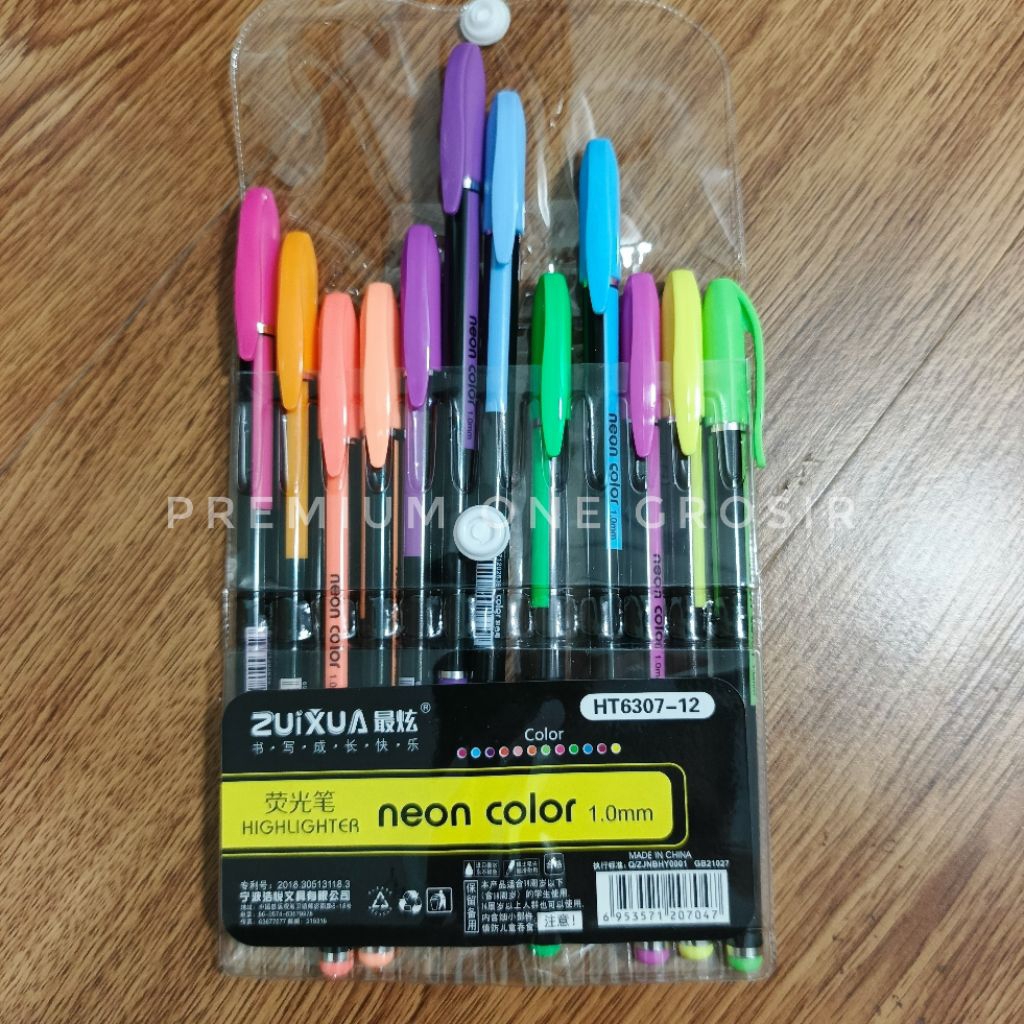 

1 Set Isi 12 Pcs Pena Gel 12 Warna Neon ZUIXUA