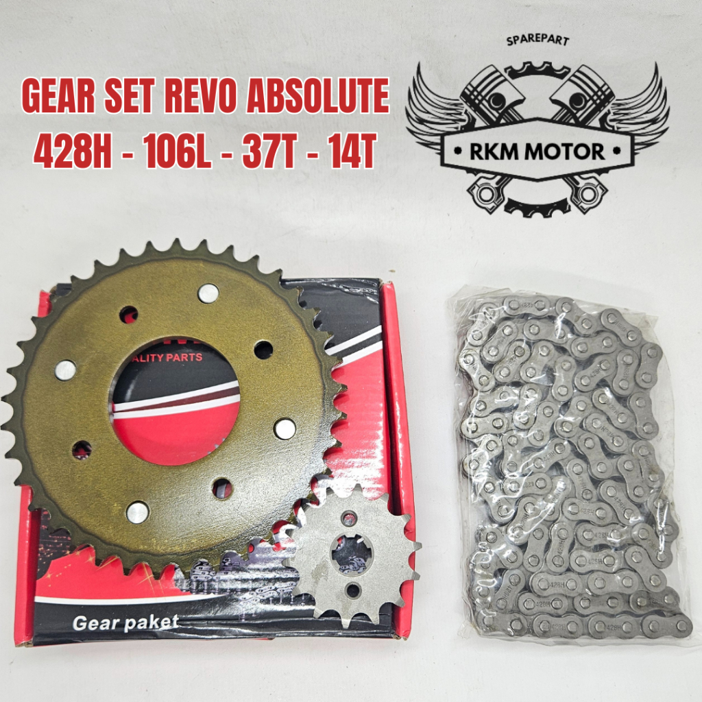 Gear Set Assy Revo Absolute 428h 106l 37t 14t Gear Gir Set Gir Paket Revo Absolute
