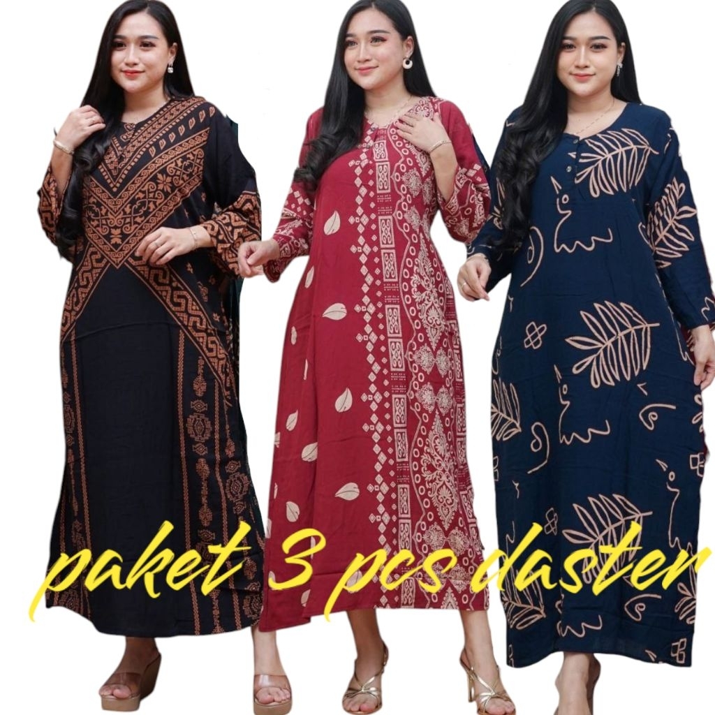 Daster 100 Dapat 3 daster lengan panjang