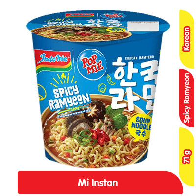 

Pop Mie Mi Instan Cup Spicy Ramyeon 71 g 1 dus isi 12