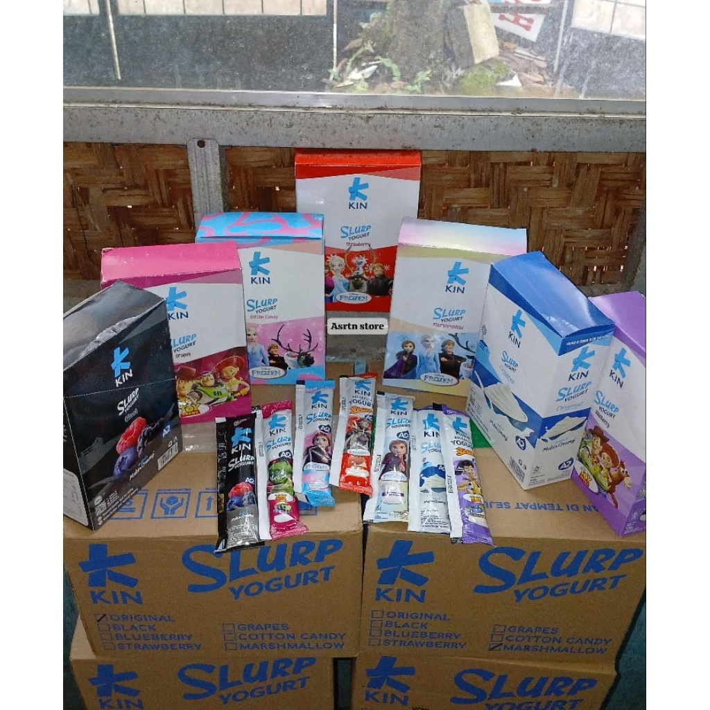 

Yogurt kin stick slurp 5 varian: kids (marshmallow, strawberry, blueberry), original, black berry