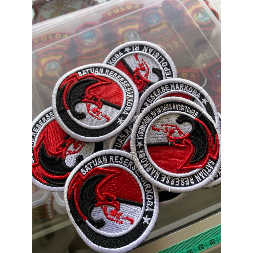 Logo Satuan Reserse Narkoba bordir timbul
