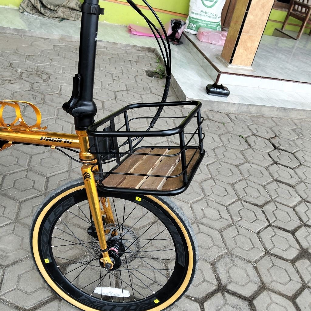 keranjang sepeda lipat Front blok keranjang front rack
