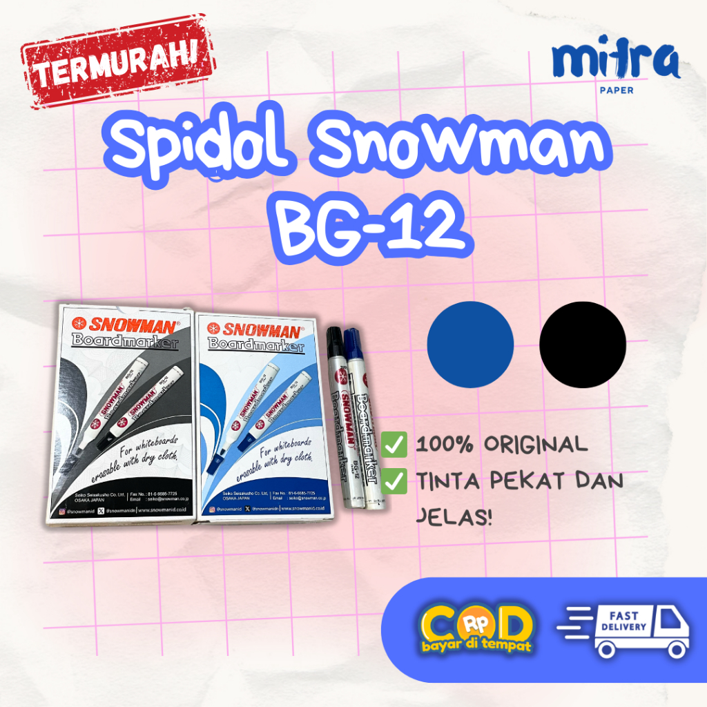 

Spidol Whiteboard BG 12 | Spidol Papan Tulis Hitam Biru | Spidol Papan Tulis Kantor Sekolah
