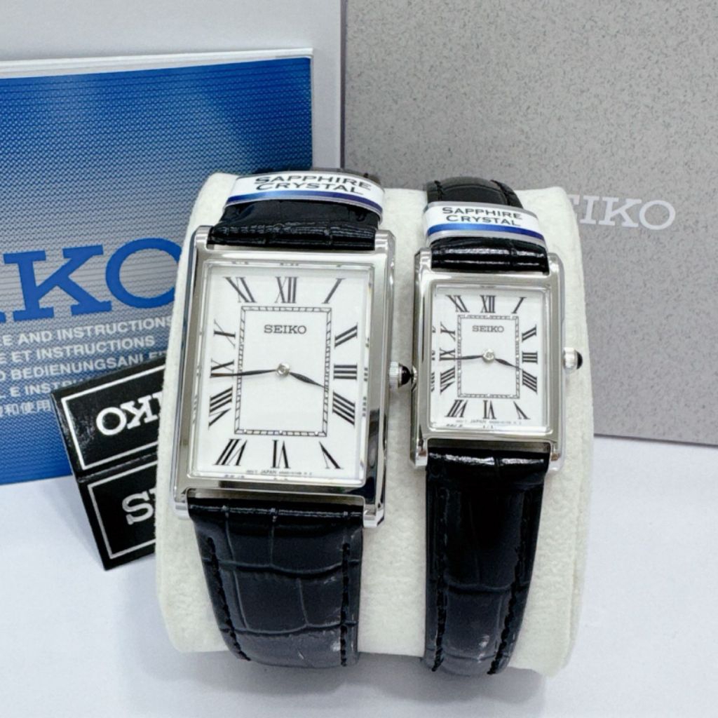 Jam Tangan Couple SEIKO TANK SWR103 SWR103P1 / SWR107 SWR107P1 Kaca Sapphire [ORIGINAL]