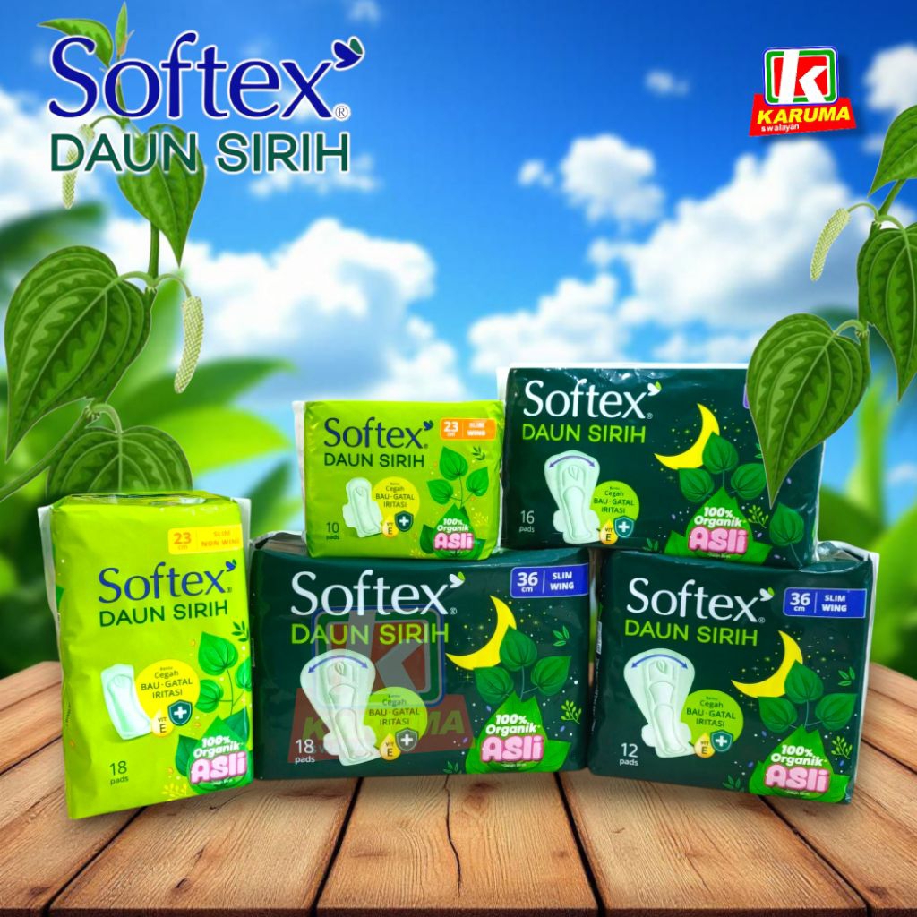 Softex Daun Sirih | Softex Daun Sirih Reguler Flow | Softex Daun Sirih Slim ( Wing/Non Wing )