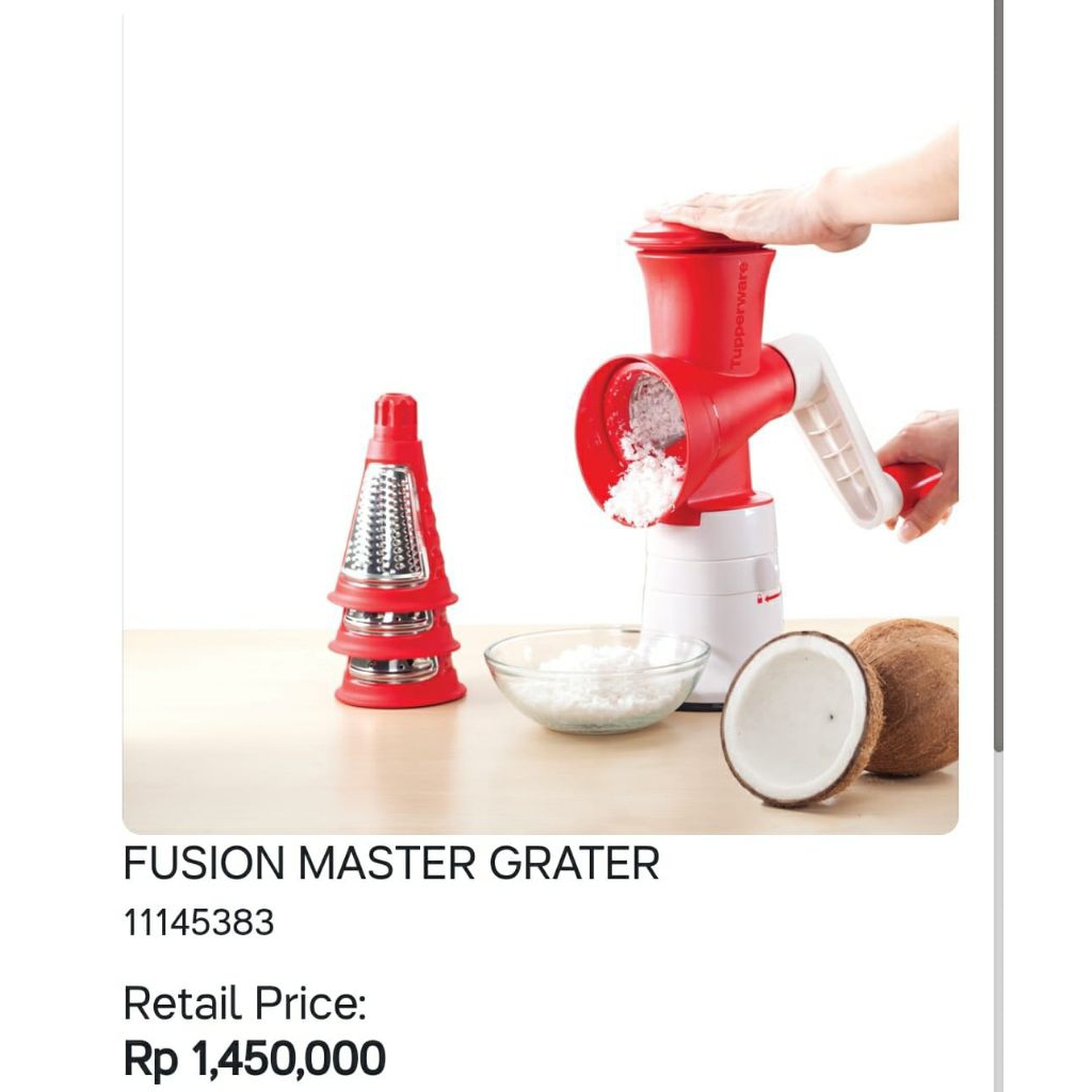Fusion Master Grater Tupperware ORI/Alat serbaguna multifungsi untuk mengiris,menggiling,memarut hal