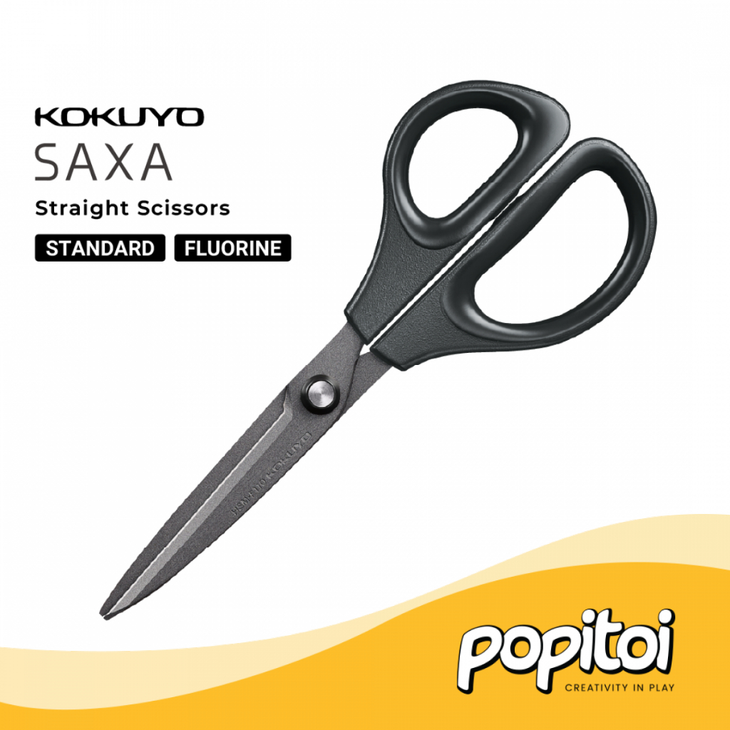 

Kokuyo SAXA Straight Blade Scissors Gunting Fluorine Paper Craft