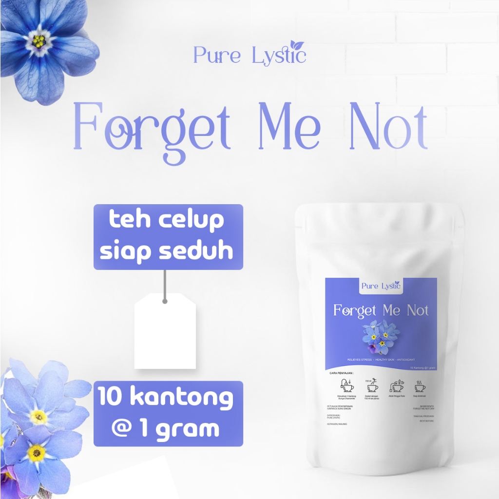 

Teh Bunga Forget Me Not Asli Herbal Flower Tea Premium 10 kantong siap seduh