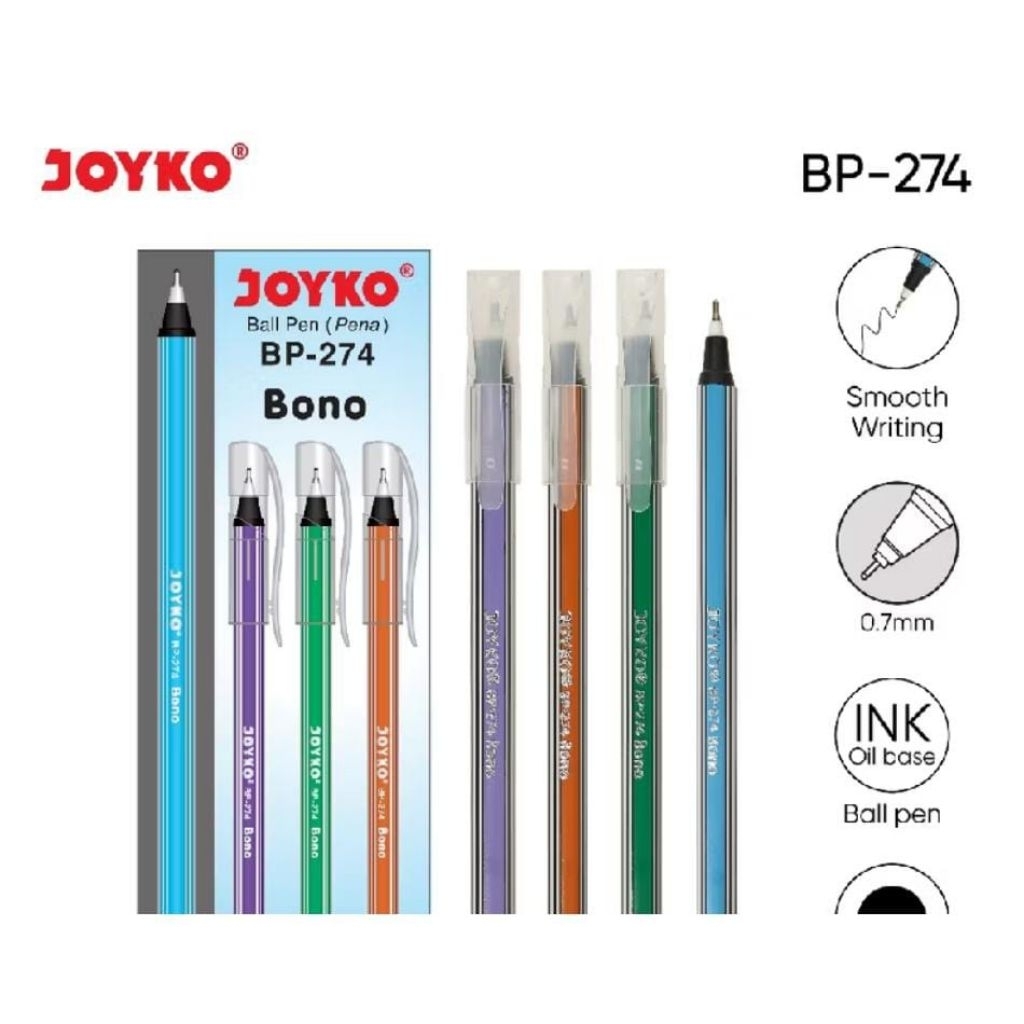 

Ball pen Pulpen Pena Joyko BP-274 Bono 0.7 mm 1 Box 12 pcs