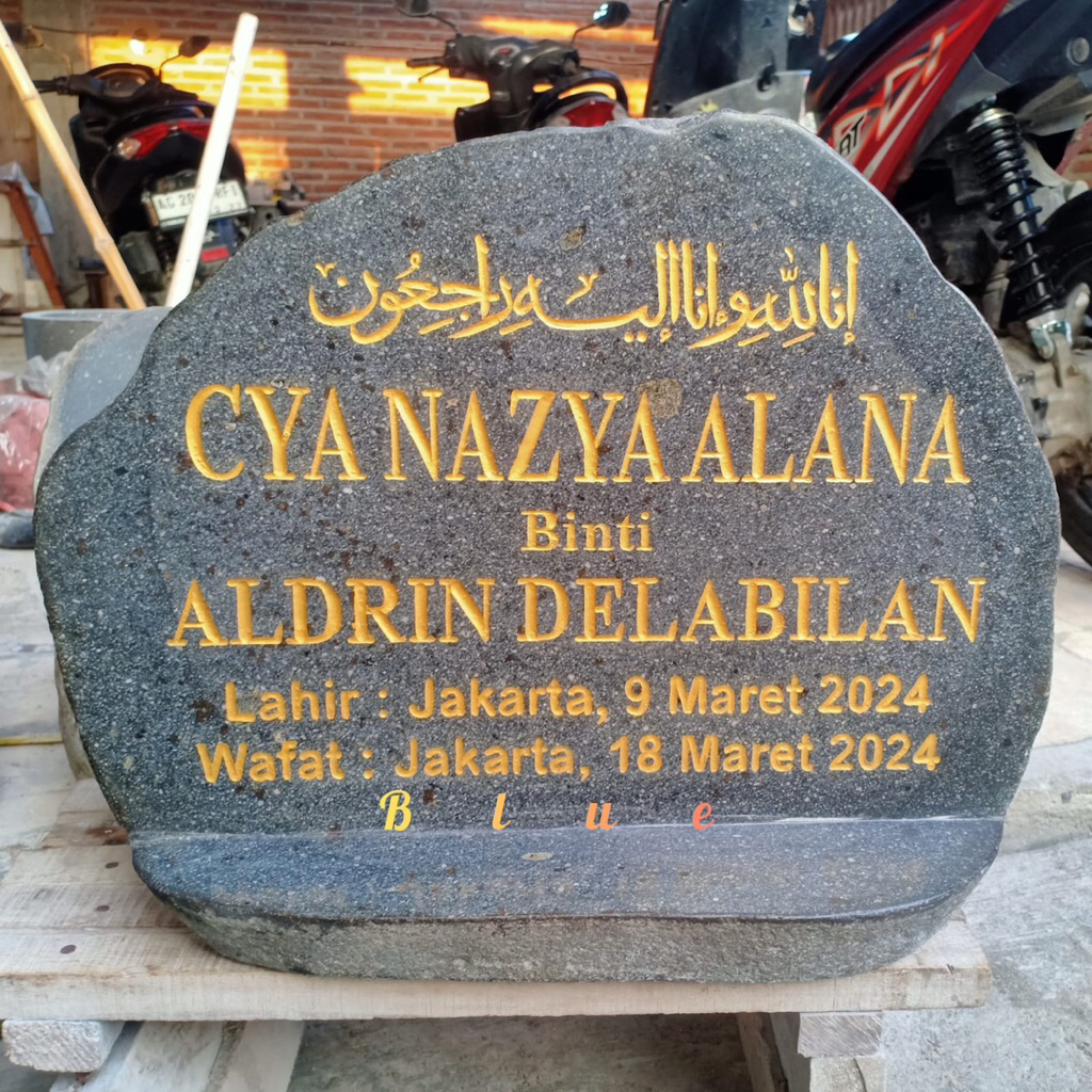 Batu Nisan makam batu kali/batu nisan custom/batu nisan ukir tangan/batu nisan alami